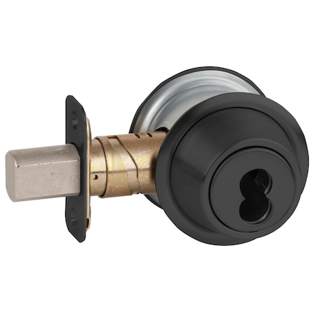 Schlage Grade 3 Single Cylinder Deadbolt, SFIC Prep Less Core, Adjustable 2-3/8-in and 2-3/4-in Backset, Fla B560B 622